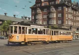 Postcard: Copenhagen tram line 3 with railcar 338 on Trianglen (1960-1965)