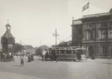 Postcard: Copenhagen tram line 6 with railcar 159 on Kongens Nytorv (1906)