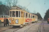 Postcard: Copenhagen tram line 6 with railcar 587 at Vibenshus Runddel (1969)