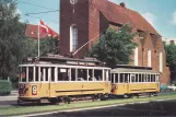 Postcard: Copenhagen tram line 9 with railcar 437 at Taksigelseskirken (1965)