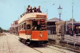 Postcard: Crich museum line with bilevel rail car 45 on Tramway Village (1970)