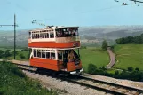 Postcard: Crich museum line with bilevel rail car 60 at Glory Mine terminus (1970)