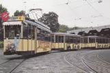 Postcard: Darmstadt museum tram 17 in front of the depot Böllenfalltor (1987)