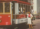 Postcard: Detroit Citizens Railway with railcar 6 on Washington Boulevard (1976)