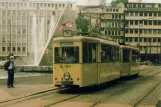 Postcard: Düsseldorf Stadtrundfahrten with railcar 380 on Martin-Luther-Platz (1988)