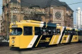 Postcard: Düsseldorf tram line 717 with articulated tram 2406 on Martin-Luther-Platz (1985)