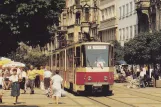 Postcard: Erfurt tram line 1 with articulated tram 492 on Anger (1984)