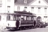 Postcard: Freiburg im Breisgau railcar 14 near Siegesdenkmal (1952)
