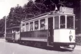Postcard: Freiburg im Breisgau tram line 2 with railcar 61 at Holbeinstraße (1949)