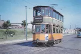 Postcard: Glasgow tram line 9 with bilevel rail car 1107 near Clydebank (1960)