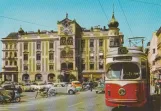 Postcard: Gmünden tram line 174 near Rathaus mit Glockenspiel (1965)