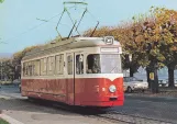 Postcard: Gmünden tram line 174 with railcar 9 near Bezirkshauptmannschaft (1975)