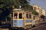 Postcard: Gothenburg 12 (Lisebergslinjen) with railcar 133 on Kungsportsavenyen (1985)
