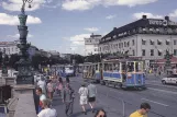 Postcard: Gothenburg 12 (Lisebergslinjen) with railcar 43 on Kungsportsplatsen (2000)