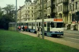 Postcard: Gothenburg tram line 6 with articulated tram 202 at Vasaplatsen (1987)