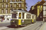 Postcard: Graz extra line 14 with railcar 217 at Hauptbrücke (1987)