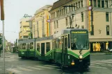 Postcard: Graz extra line 3 with articulated tram 601 near Hauptbahnhof (Europaplatz) (1999)