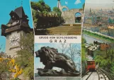 Postcard: Graz Schloßbergbahn with cable car 2 on Schloßbergbahn (1970)