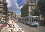 Postcard: Grenoble low-floor articulated tram 2009 close by Victor Hugo (1988)