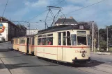 Postcard: Halle (Saale) regional line 5 with railcar 724 at Merseburg / Zentrum (1981)