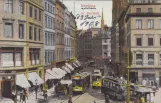 Postcard: Hamburg railcar 825 on Gr. Burstah (1908)
