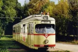Postcard: Hannover Hohenfelser Wald with articulated tram 2304 outside the museum Hannoversches Straßenbahn-Museum (2003)