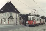 Postcard: Hannover tram line 11 with railcar 709 at Weg nach Ahrbergen (1958)