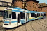 Postcard: Heidelberg articulated tram 261 at Betriebshof Bergheim (1995)