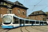 Postcard: Heidelberg low-floor articulated tram 273 at the depot Betriebshof Bergheim (2002)