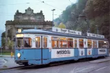 Postcard: Heidelberg tram line 5 with articulated tram 241 at Karlstor (1973)