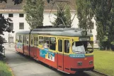 Postcard: Innsbruck tram line 1 with articulated tram 41 at Bergisel (1990)