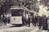 Postcard: Jönköping tram line Green with railcar 1 near Rådhusparken (1907)