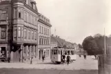 Postcard: Karlskrona tram line with railcar 4 on Landbrogatan (1914-1916)
