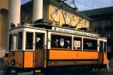 Postcard: Karlsruhe museum tram 14 on Markplatz (1977)