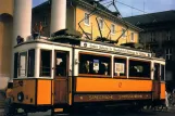 Postcard: Karlsruhe museum tram 14 on Marktplatz (1977)