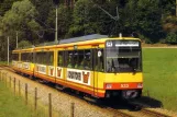 Postcard: Karlsruhe regional line S1 with articulated tram 533 near Bad Herrenalb (1988)
