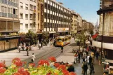 Postcard: Karlsruhe tram line 5  near Marktplatz (1965)