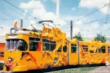 Postcard: Kassel articulated tram 273 at the depot Betriebshof Wilhelmshöher Allee (1987)