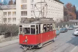 Postcard: Klagenfurt tram line A with railcar 8 in front of Landeskrankenhaus (1959)