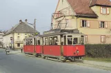 Postcard: Klagenfurt tram line A with railcar 8 near Glan Brücke (1959)