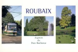 Postcard: Lille tram line R with low-floor articulated tram 07 near Aspects du Parc Barbieux (1995)