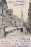 Postcard: Lübeck railcar 22 on Breite Straße (1894)