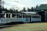 Postcard: Malmköping railcar 21 in front of Hall III (1970)