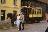 Postcard: Malmö museum tram 8 on Lilla Torv (1986)