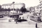 Postcard: Malmö tram line 1 with railcar 27 at Värnhemsplatsen (1929-1931)