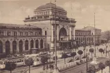 Postcard: Mannheim tram line 2 at Central Station (1910)