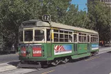 Postcard: Melbourne tram line 12 with railcar 861 at Parliament / Macarthur St (1995)