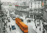 Postcard: Milan tram line 3 on Via Santa Margherita (1912)
