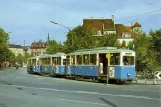 Postcard: Munich special event line W with railcar 717 at Brausebad (1967)