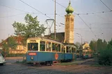 Postcard: Munich tram line 1 with railcar 721 at Ramersdorf (1972)
